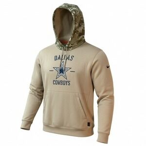 Nike Dallas Cowboys Salute to Service Hoodie Mens Large Tan Camo NFL On-Field